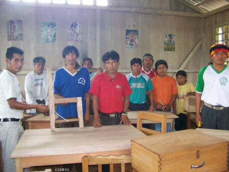 Fotovoltaic solar energy used for community computers in the provinces Morona Santiago and Pastaza Amazon Region Ecuador South America