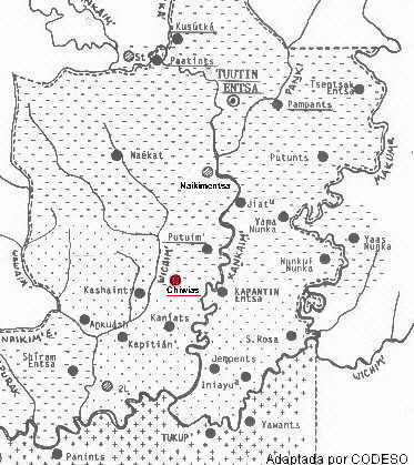 Map of Tutinentsa Association, Taisha Canton